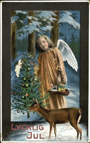 Angel with Deer Christmas