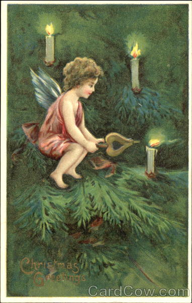 Candles Cherub Christmas