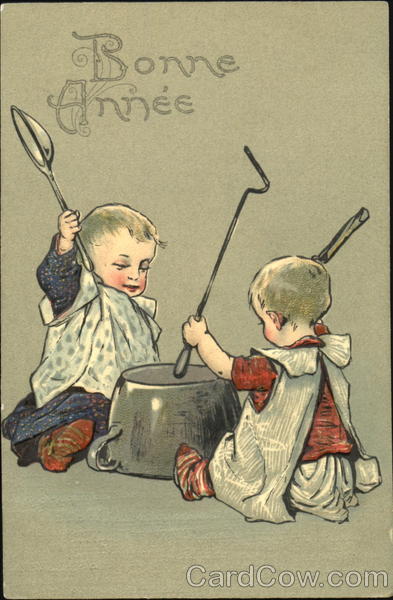 Two Children Playing with Pots