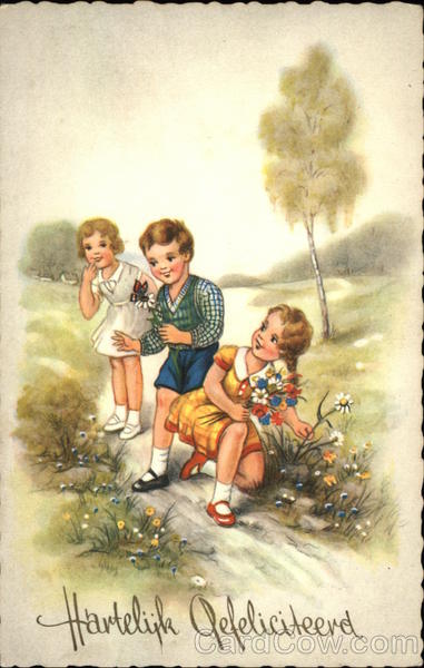 Children Picking Flowers