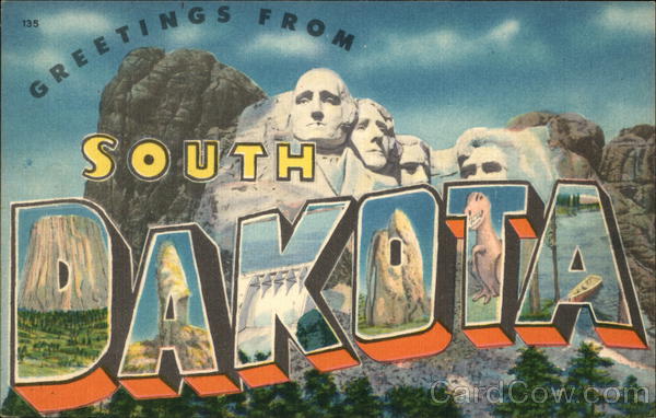 Greetings From South Dakota Postcard