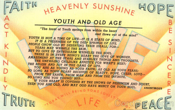 Heavenly Sunshine Youth And Old Age Phrases Sayings