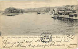 View Of River Looking North From Congress Street Bridge Troy, NY Postcard Postcard