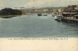 View Of River Looking North From Congress Street Bridge Troy, NY Postcard Postcard