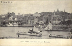 Troy From Congress Street Bridge New York Postcard Postcard