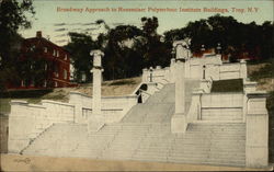 Broadway Approach to Rensselaer Polytechnic Institute Buildings Troy, NY Postcard Postcard