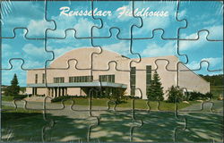 RPI Fieldhouse Puzzle Card Troy, NY Postcard Postcard