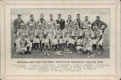 1909 RPI Baseball Team Topical Postcard Postcard Postcard