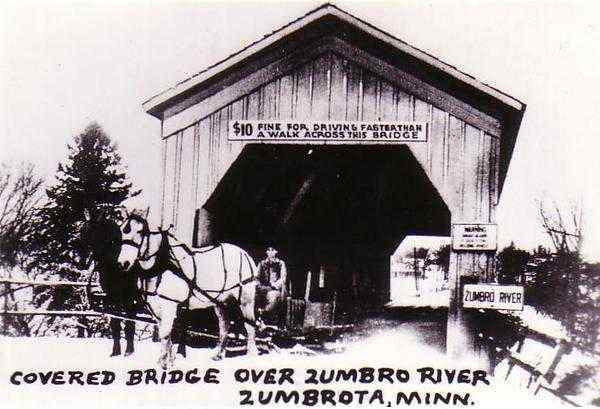 RP Covered Bridge Zumbro River Zumbrota Minnesota