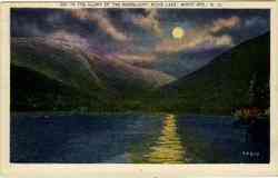 In the Glory of the Moonlight Echo Lake White Mountains, NH Postcard Postcard