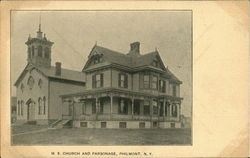 M. E. Church And Parsonage Postcard