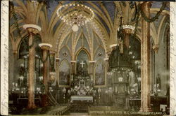 Interior, St. Peters R. C. Church Postcard