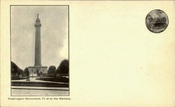 Washington Monument Ioof Baltimore, MD Postcard Postcard