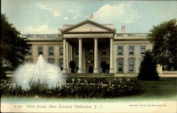 White House,Main Enterance Postcard