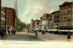 Genesee Street From Canel Bridge Utica, NY Postcard Postcard