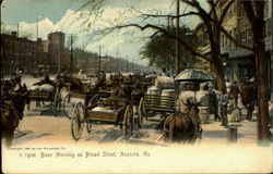 Busy Morning On Broad Street Augusta, GA Postcard Postcard