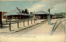 R. R. Station Framingham, MA Postcard Postcard