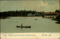 Canoeing On The Charles River Auburndale, MA Postcard Postcard