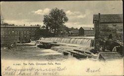 The Falls Chicopee Falls, MA Postcard Postcard