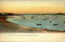 Harbor from Highland Ave Marblehead, MA Postcard Postcard