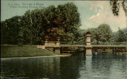 The Lake & Bridge, Public Gardens Postcard