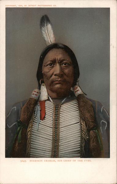 Buckskin Charlie Sub Chief Of The Utes Native Americana Postcard