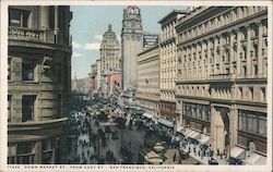 Down Market St from Eddy St Postcard