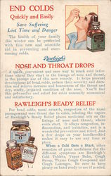 End Colds Quickly and Easily with Rawleigh's Nose and Throat Drops Postcard