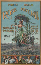 Fourth Annual Rose Festival 1910 Postcard