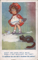 Crying children Artist Signed Agnes Richardson Postcard Postcard Postcard