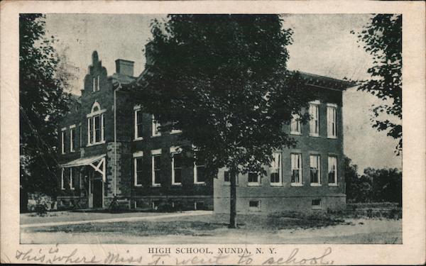 High School Nunda, NY Postcard