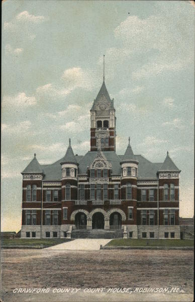 Crawford County Court House Robinson IL Postcard