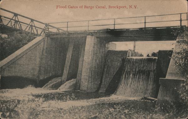 Flood Gates of Barge Canal Brockport, NY Postcard