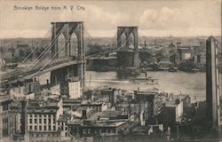 Brooklyn Bridge from N.Y. City Postcard