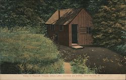 Cabin in Roycroft Woods, where Little Jounrneys are written Postcard