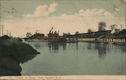 Dredge on Barge Canal Gasport, NY Postcard Postcard Postcard