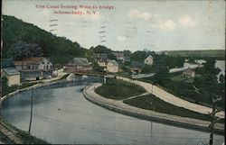 Erie Canal looking West to Bridge Schenectady, NY Postcard Postcard Postcard