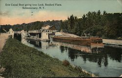 Erie Canal going into Lock, Rexford Flats Schenectady, NY Postcard Postcard Postcard