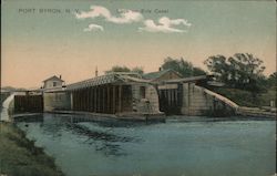 Lock on Erie Canal Port Byron, NY Postcard Postcard Postcard