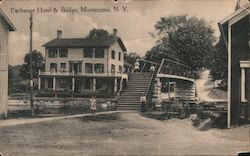 Exchange Hotel and Bridge Montezuma, NY Postcard Postcard Postcard