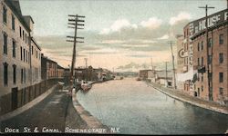 Dock St. & Canal Schenectady, NY Postcard Postcard Postcard