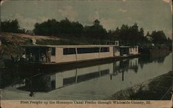 First Freight up the Hennepin Canal Feeder through Whiteside County, Ill. Postcard