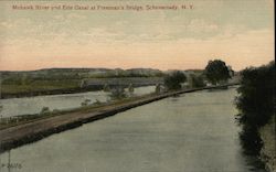 Mohawk River and Erie Canal at Freeman's Bridge Schenectady, NY Postcard Postcard Postcard