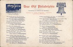 Dear Old Philadelphia Poem Pennsylvania Postcard Postcard Postcard