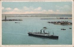 Bird's Eye View, New York Harbor Postcard