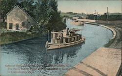 Scene on the Chantplath Canal near Braids Heights, N.Y. Mechanicville, NY Postcard Postcard Postcard