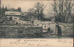 Erie Canal and Dry Ddock Ilion, NY Postcard Postcard Postcard