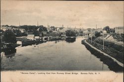 Seneca Canal Looking East from Rumsey Street Bridge Seneca Falls, NY Postcard Postcard Postcard