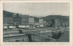 End of Champlain Cnal Broad and Canal Streets Postcard