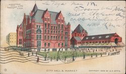 City Hall & Market Kansas City, MO Postcard Postcard Postcard